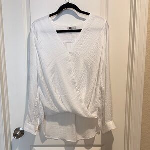 Kut from the Kloth White Textured Wrap Blouse